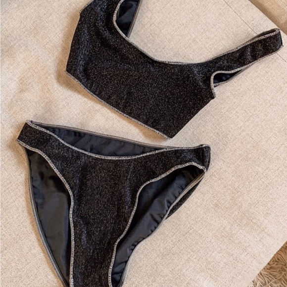 Elysiian Newport black sparkle shimmer bikini small new without tags - Picture 2 of 4